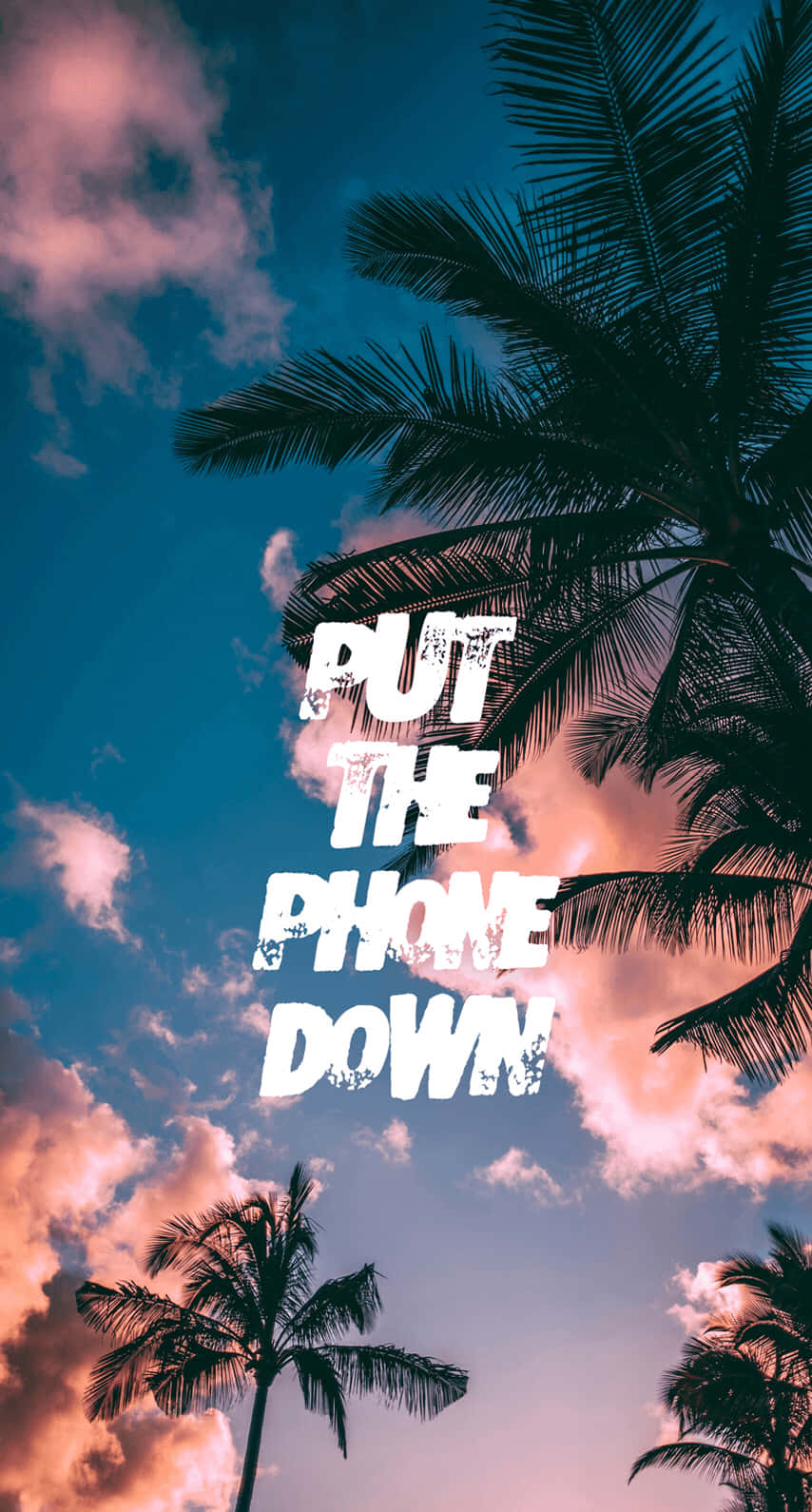 Put The Phone Down, pink and blue clouds, vibrant sky, HD Phone Wallpaper