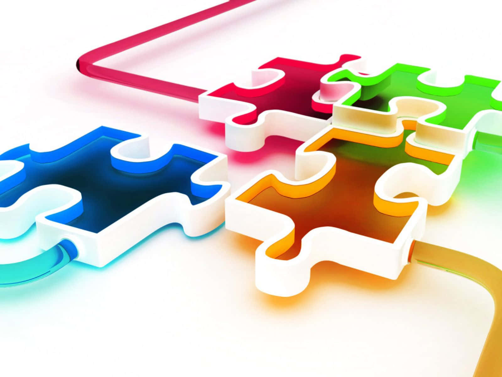 jigsaw puzzle, red, blue, HD Desktop Wallpaper