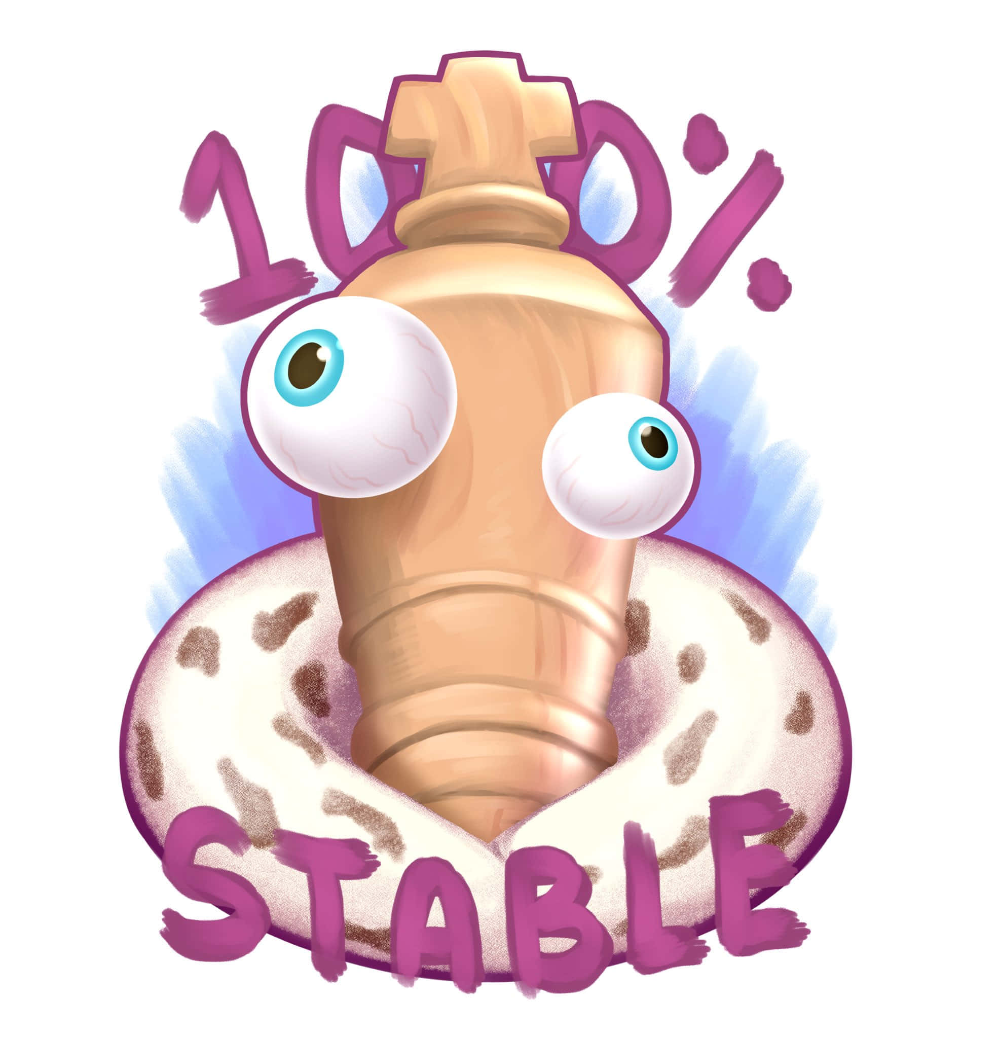 cartoon chess king, googly eyes, spotted snake, Full HD Phone Wallpaper
