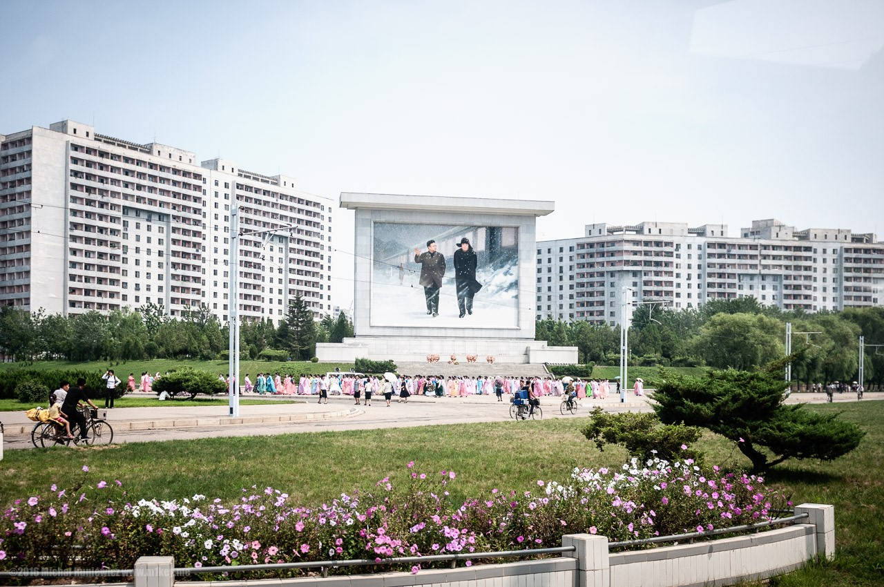 Pyongyang, tall building apartments, gray apartment blocks, HD Desktop Wallpaper