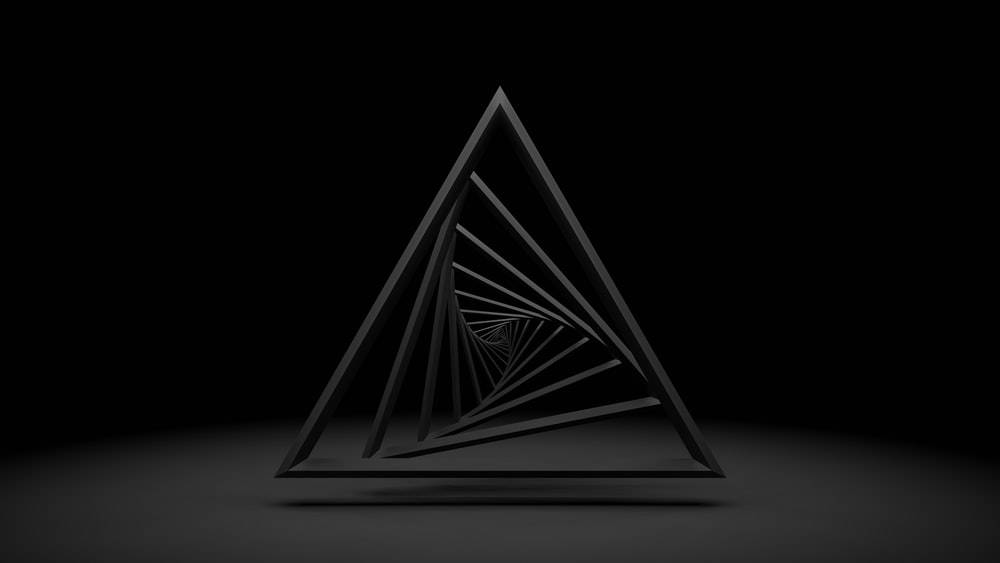 black pyramid, minimalist black triangular tunnel, dark void, SD Desktop Wallpaper