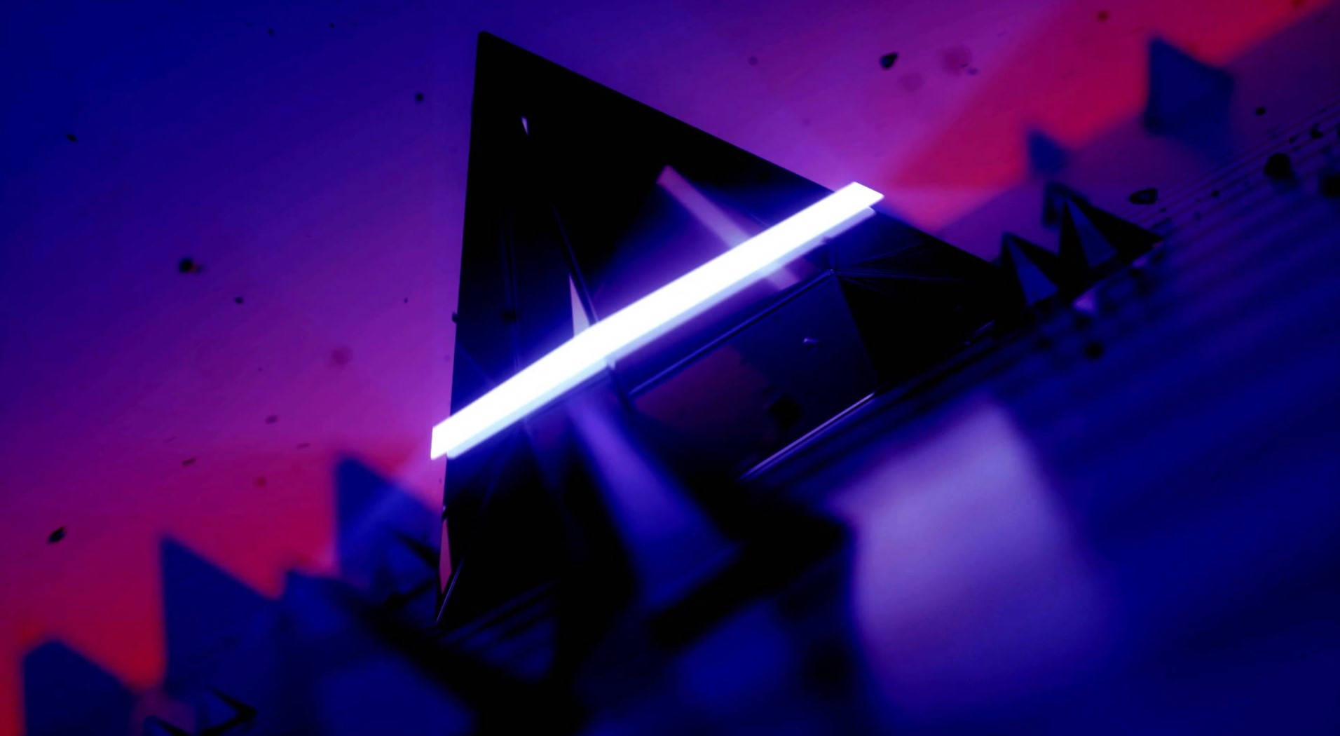 black pyramid, retro wave, glowing white beam, HD Desktop Wallpaper