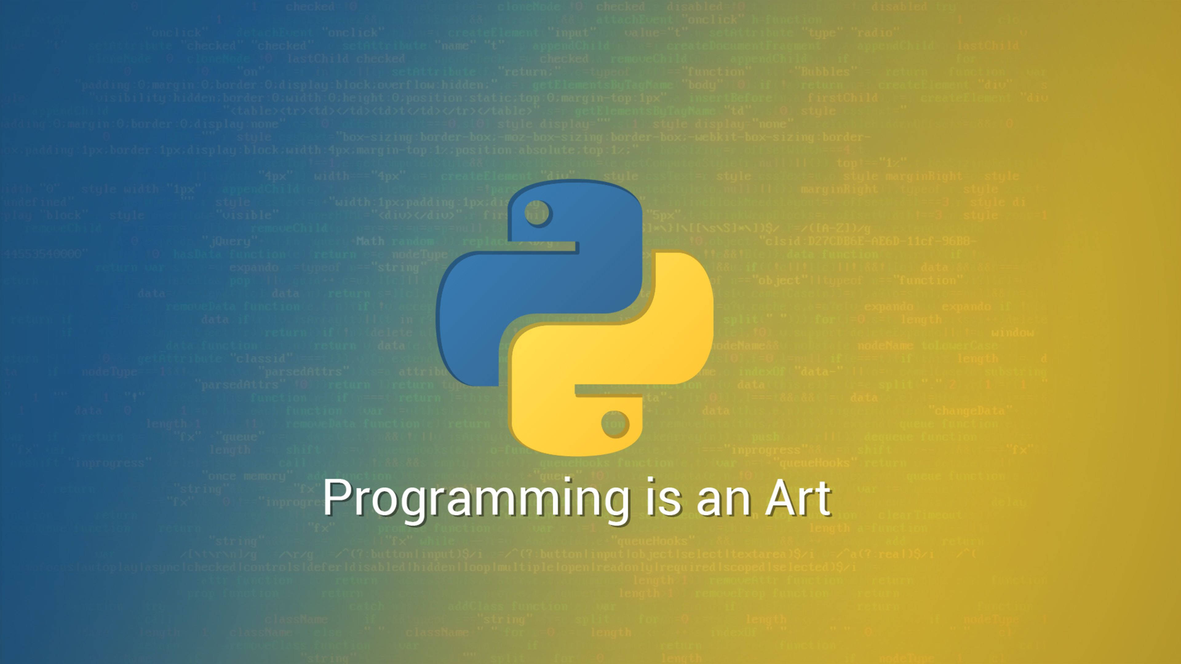 Python, gradient background, floating code text, 4K Desktop Wallpaper