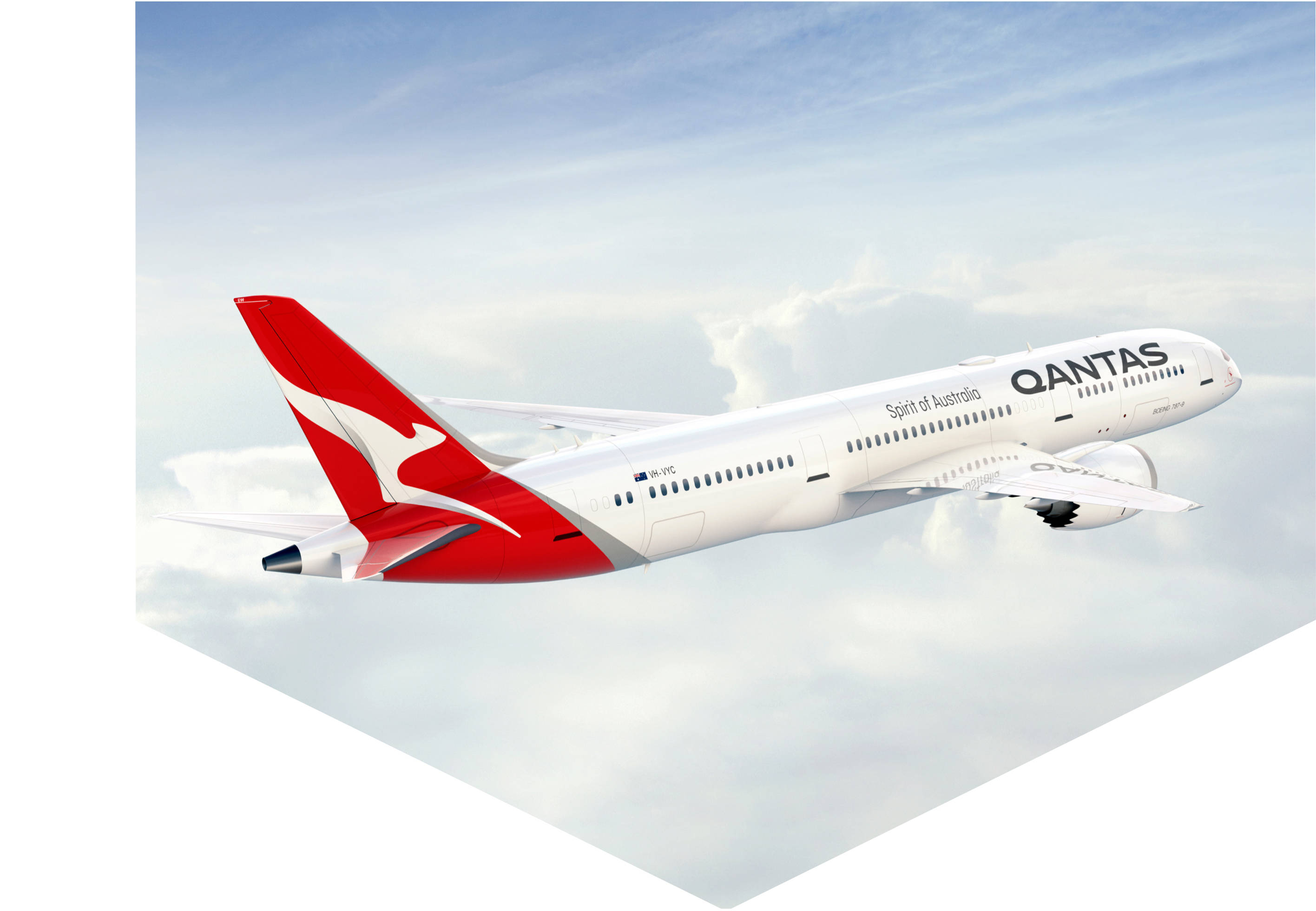 Qantas, white fuselage, red tail, 2K Desktop Wallpaper