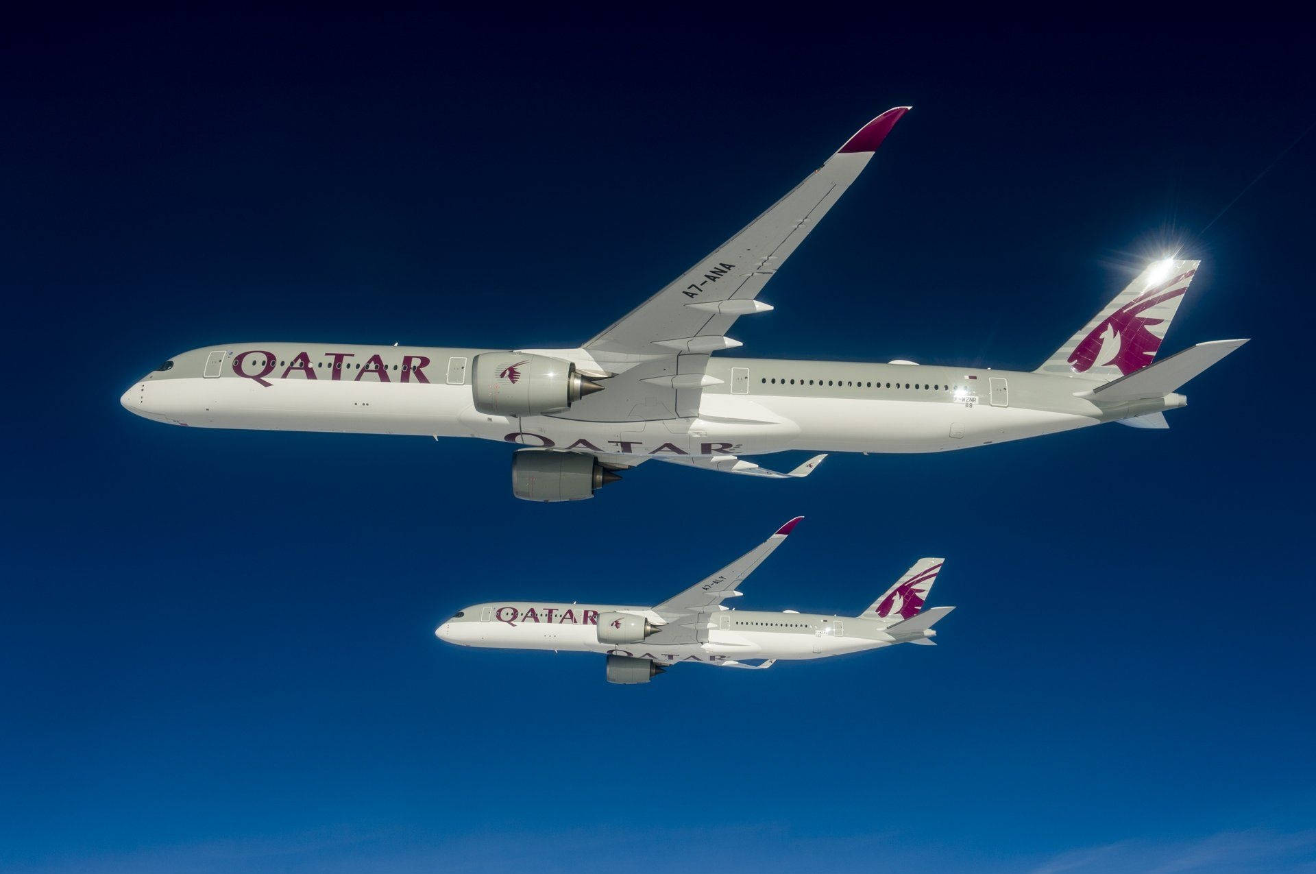 Qatar Airways, duo, aircraft, Full HD Desktop Wallpaper