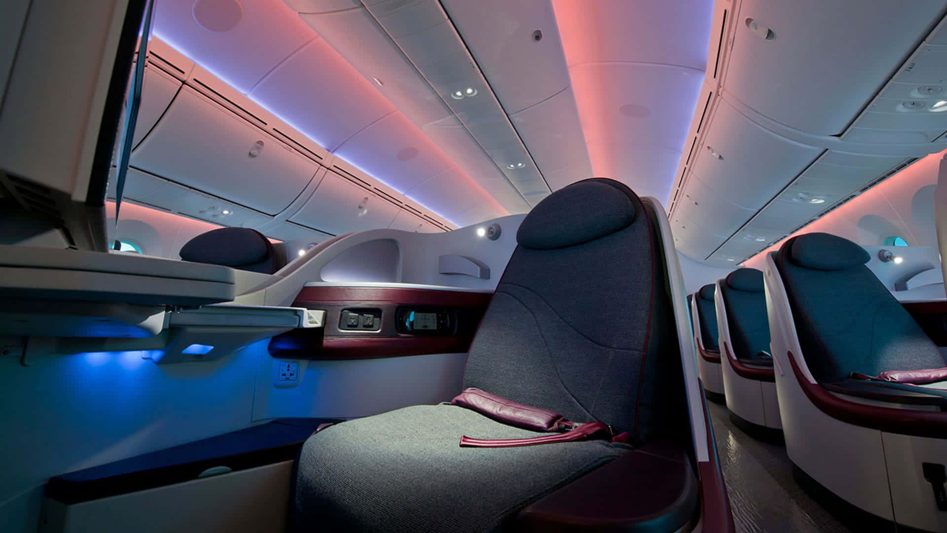 Qatar Airways, business class seat, airplane, Full HD Desktop Wallpaper