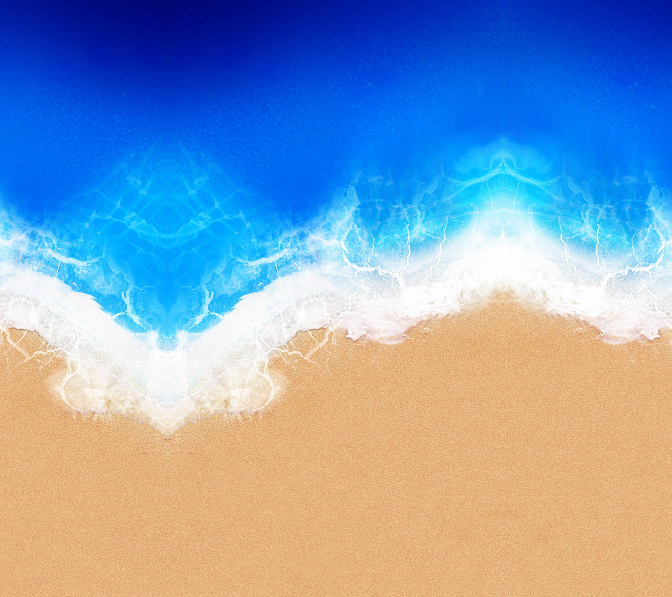 blue ocean, golden sand, vibrant blue water, Full HD Desktop Wallpaper