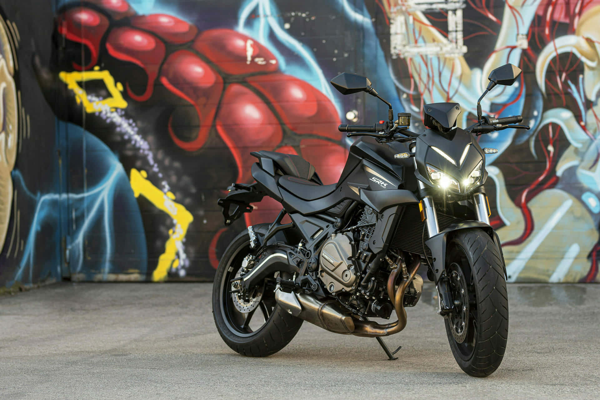 Qjmotor, sports bike, sleek black motorcycle, Full HD Desktop Wallpaper