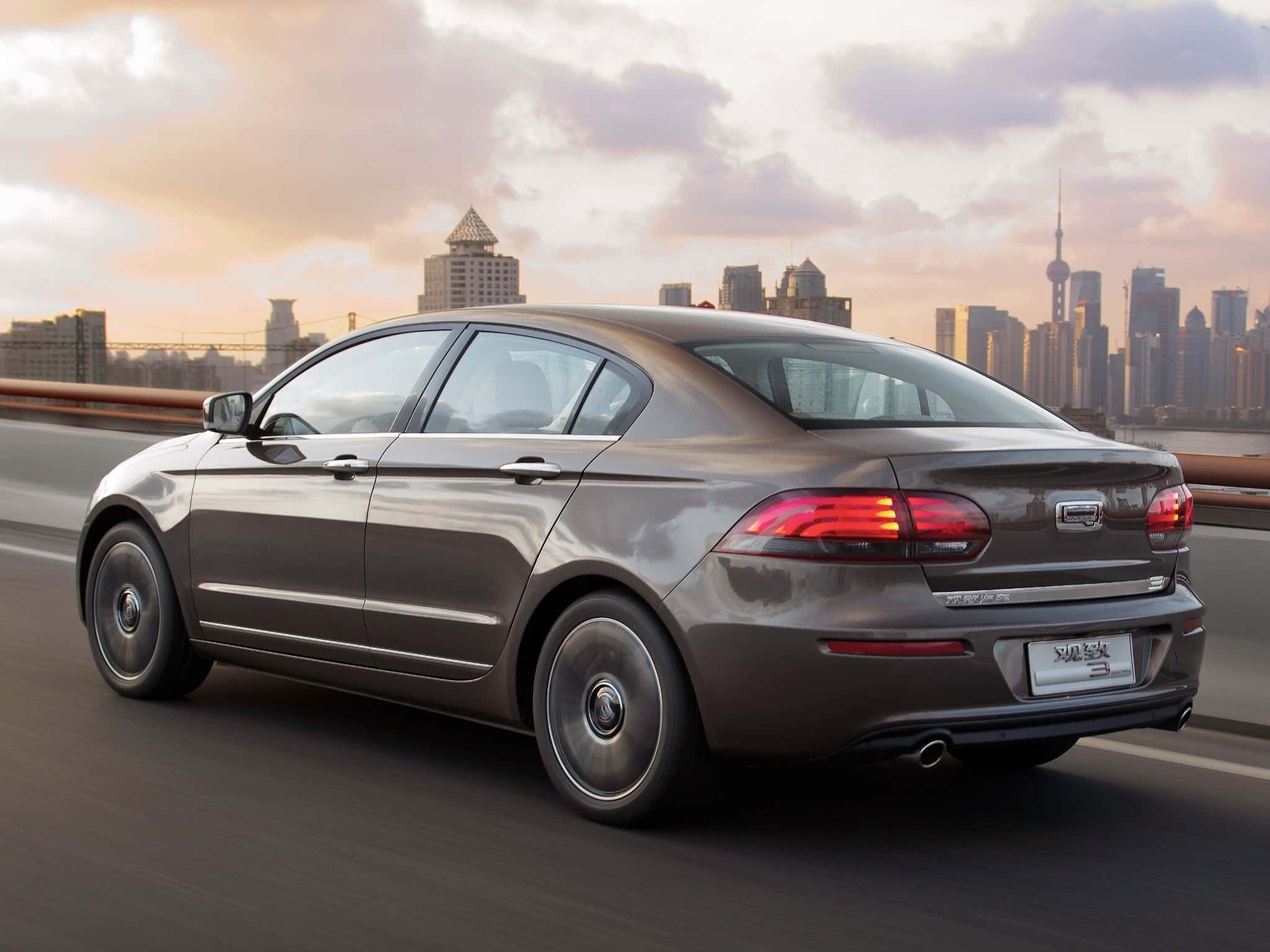 Qoros 3 Sedan, gray, highway, Full HD Desktop Wallpaper