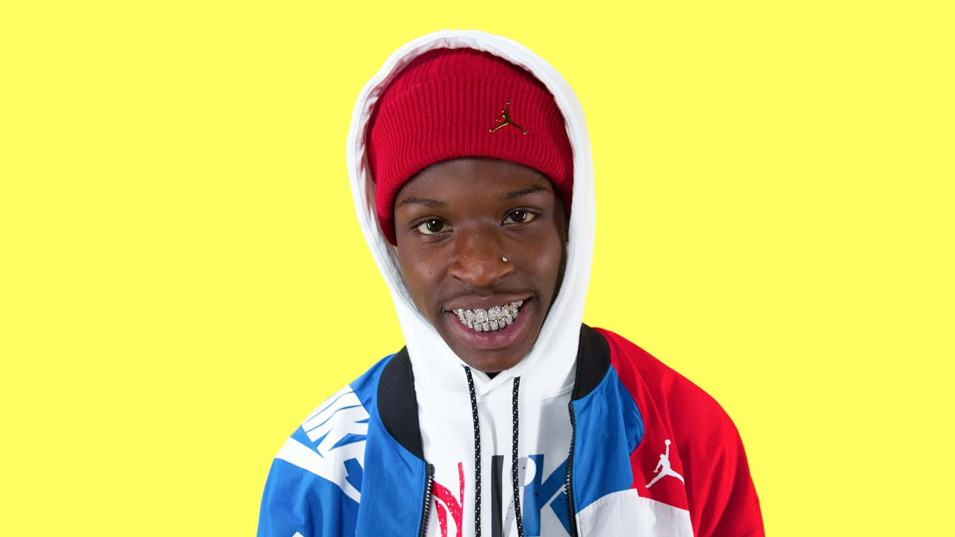 Quando Rondo, red beanie, colorful Jordan hoodie, Full HD Desktop Wallpaper