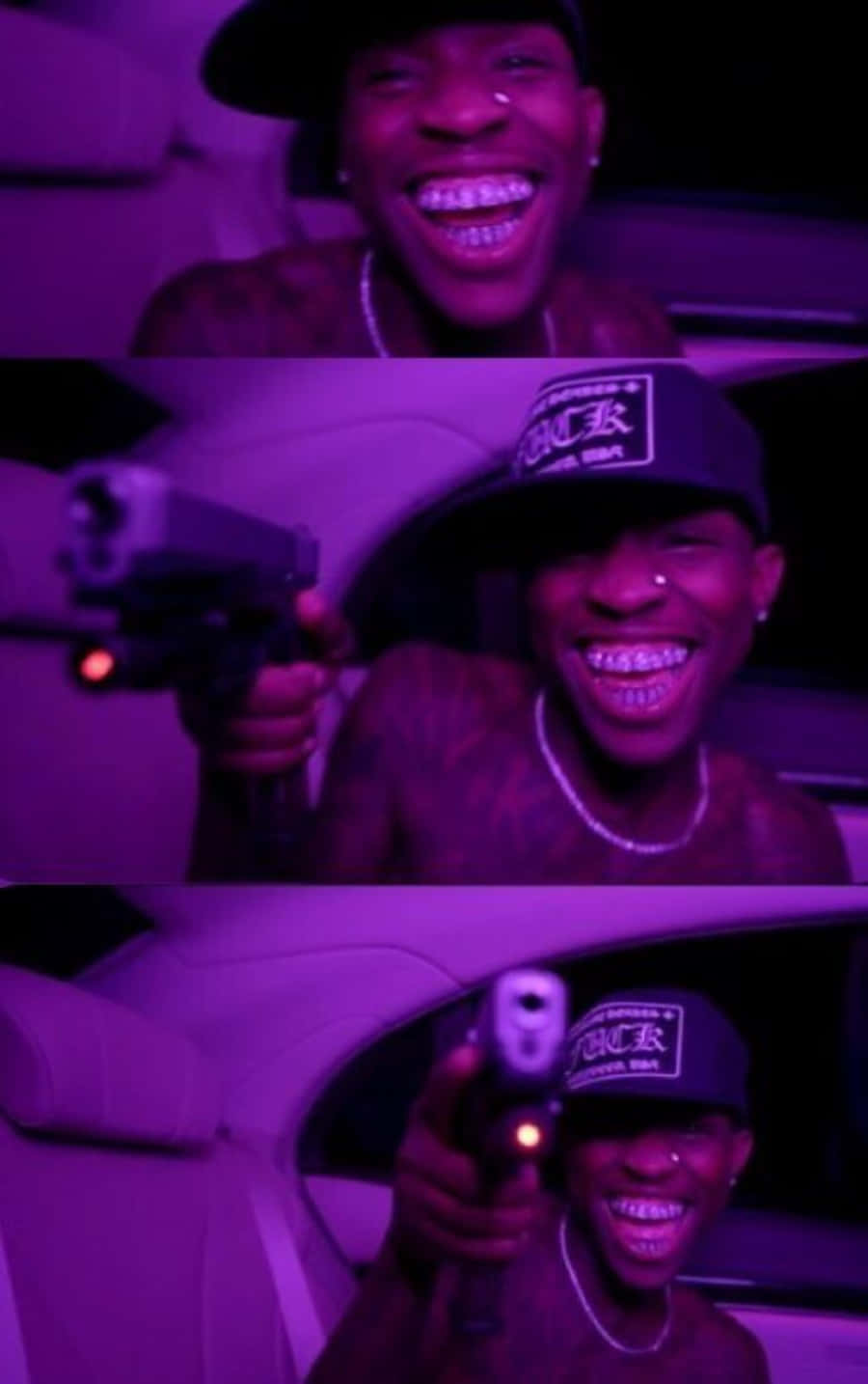 Quando Rondo, grillz, purple light, HD Phone Wallpaper