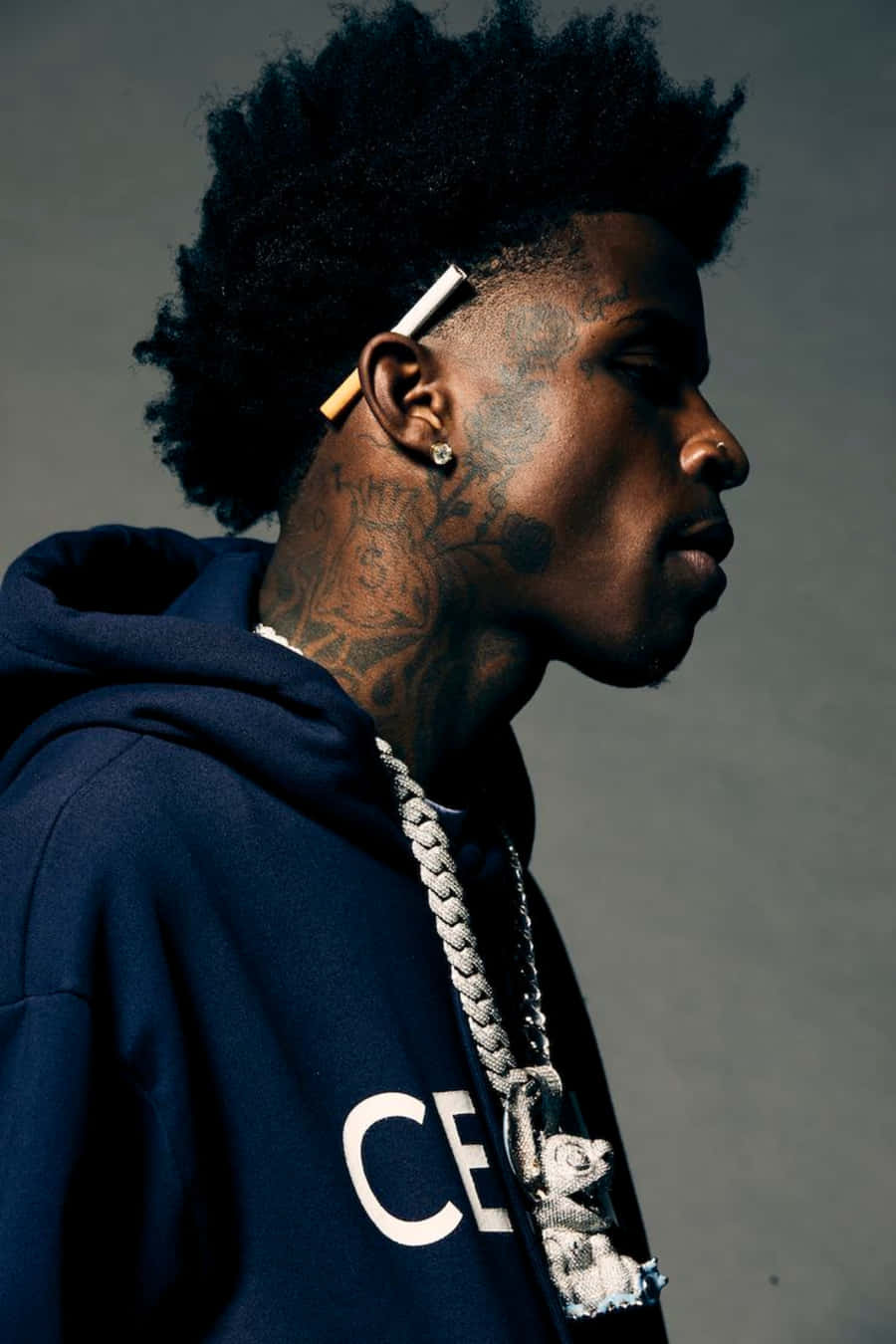 Quando Rondo, navy hoodie, thick chain, HD Phone Wallpaper