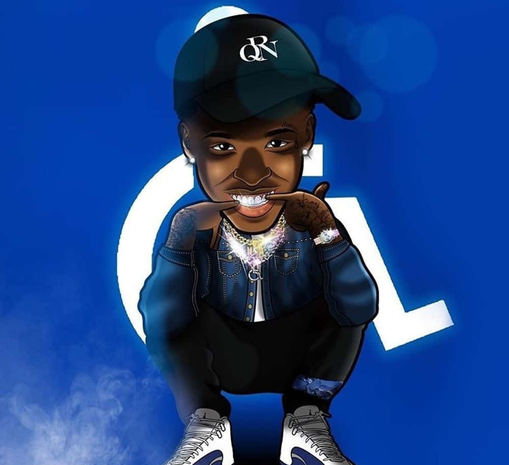 Quando Rondo, black cap, denim jacket, SD Desktop Wallpaper