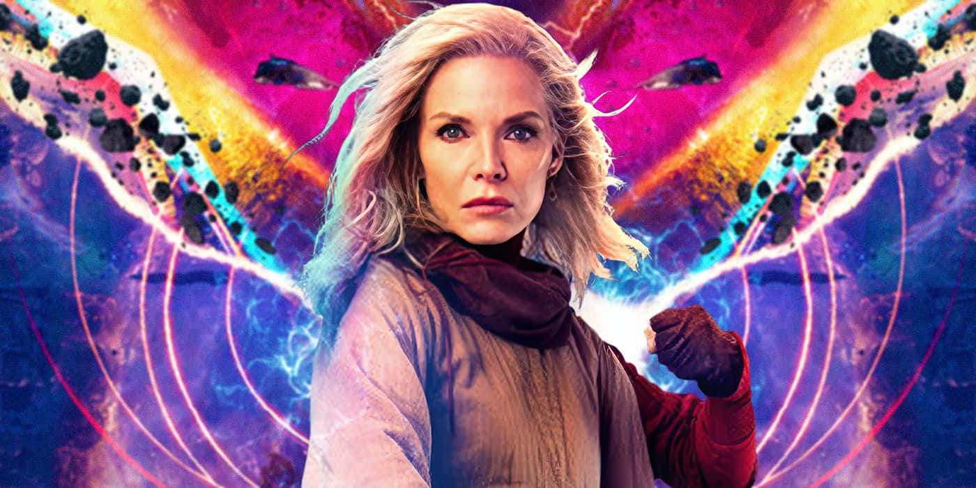 Quantum Realm, blonde woman, glowing energy arcs, HD Desktop Wallpaper