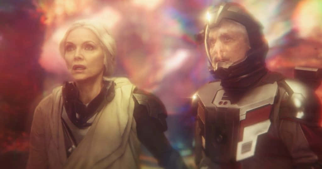 Quantum Realm, futuristic gear, swirling cosmic nebula, SD Desktop Wallpaper