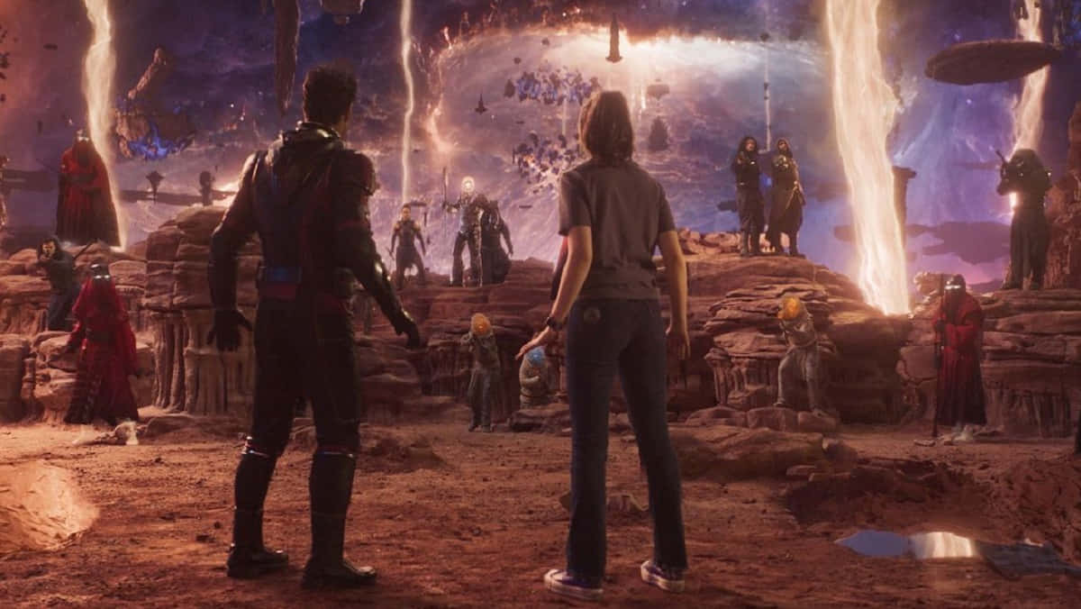 Quantum Realm, rocky alien planet, cosmic battle, SD Desktop Wallpaper