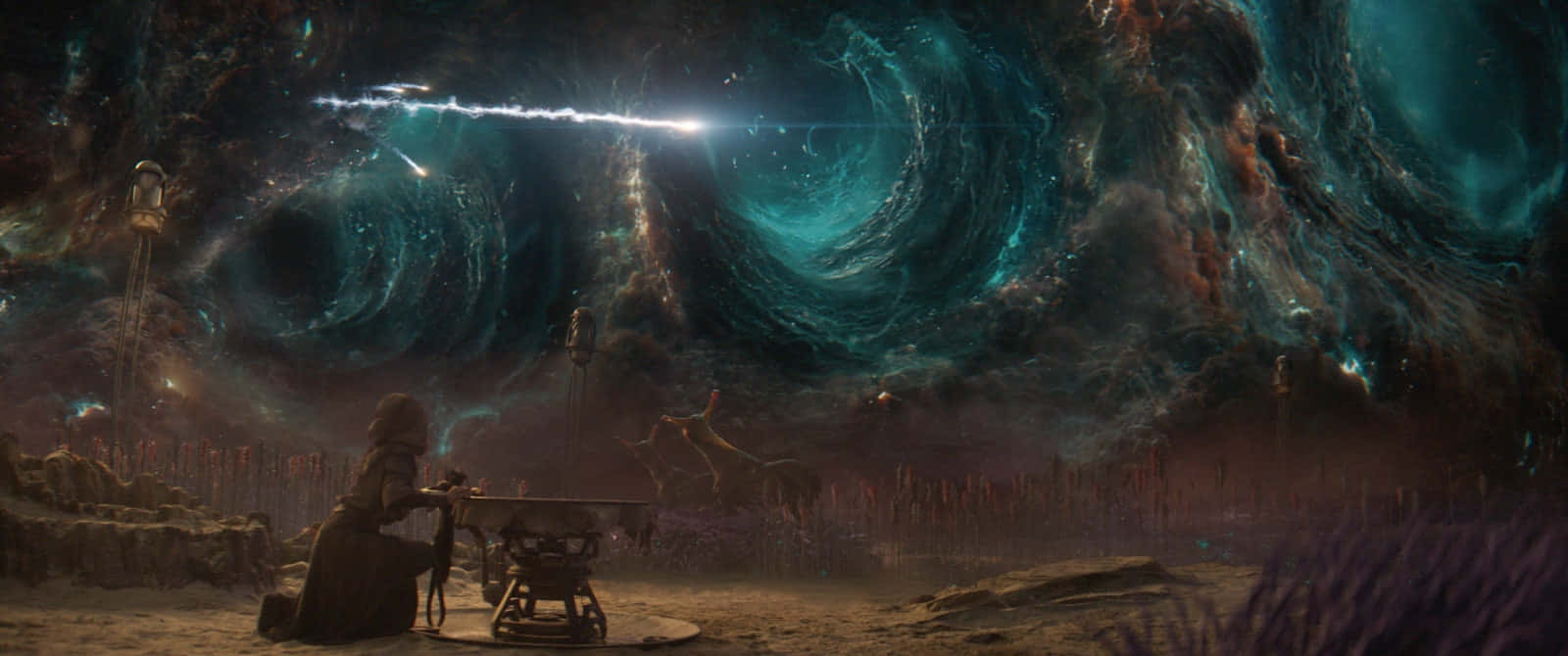 Quantum Realm, cosmic nebula, glowing teal, HD Desktop Wallpaper