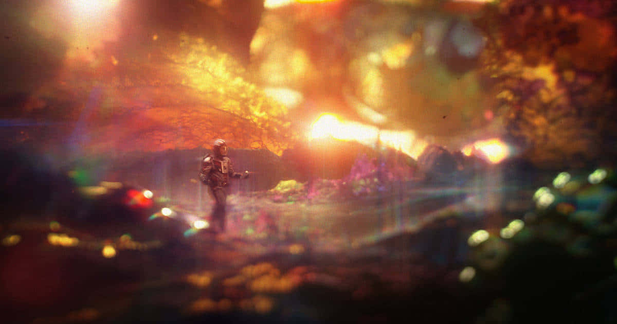 Quantum Realm, astronaut, surreal alien landscape, SD Desktop Wallpaper