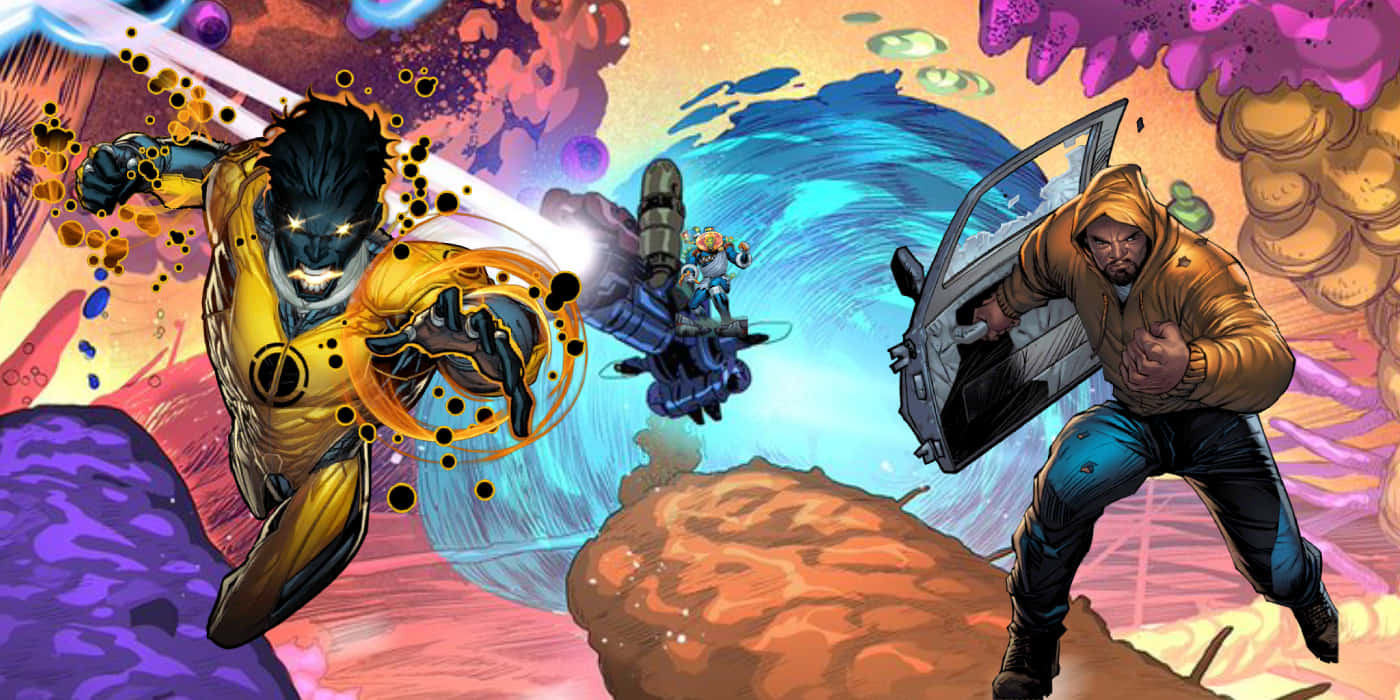 Quantum Realm, comic book heroes, surreal cosmic landscape, HD Desktop Wallpaper