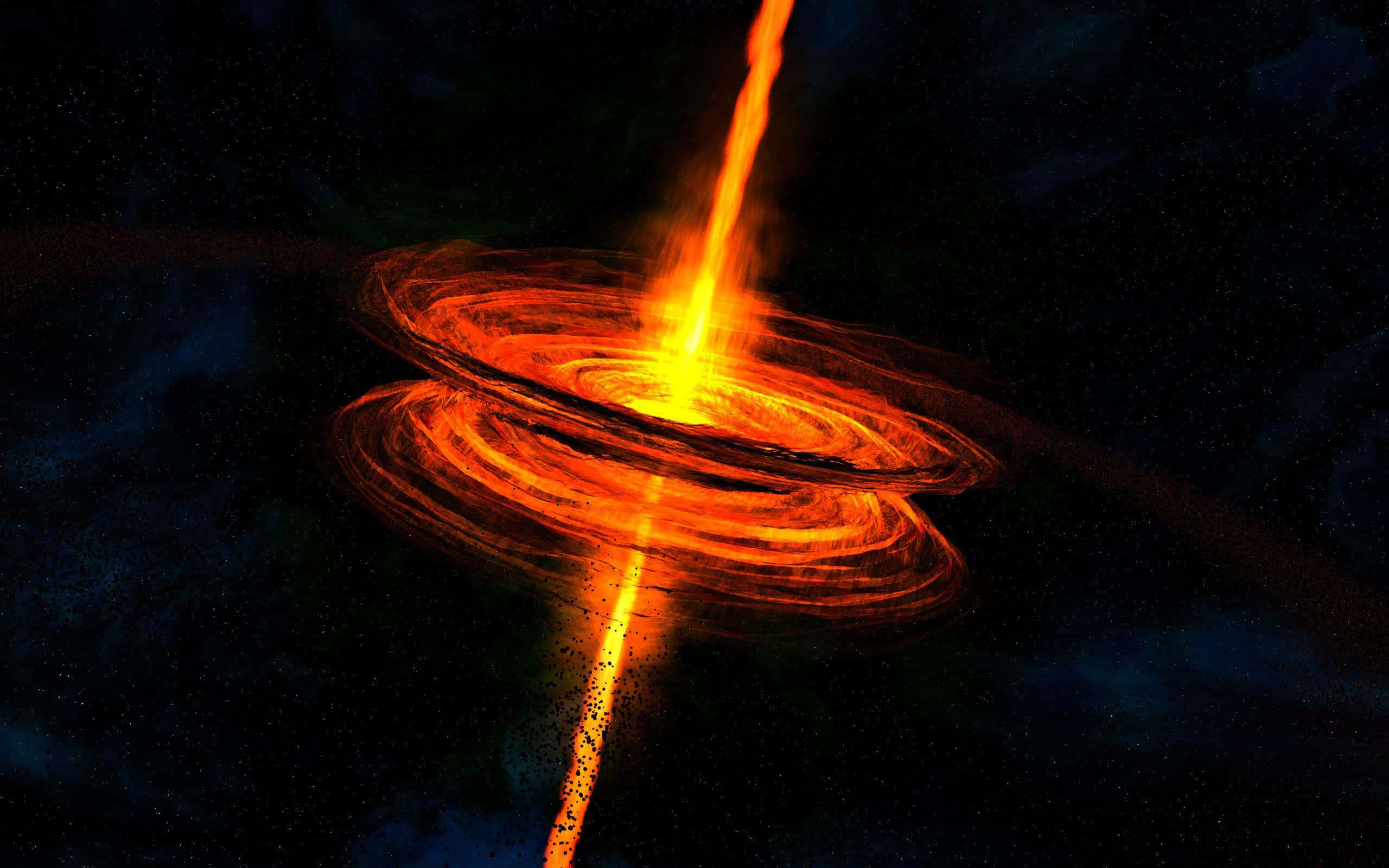 Quasar, accretion disk, black hole, 2K Desktop Wallpaper