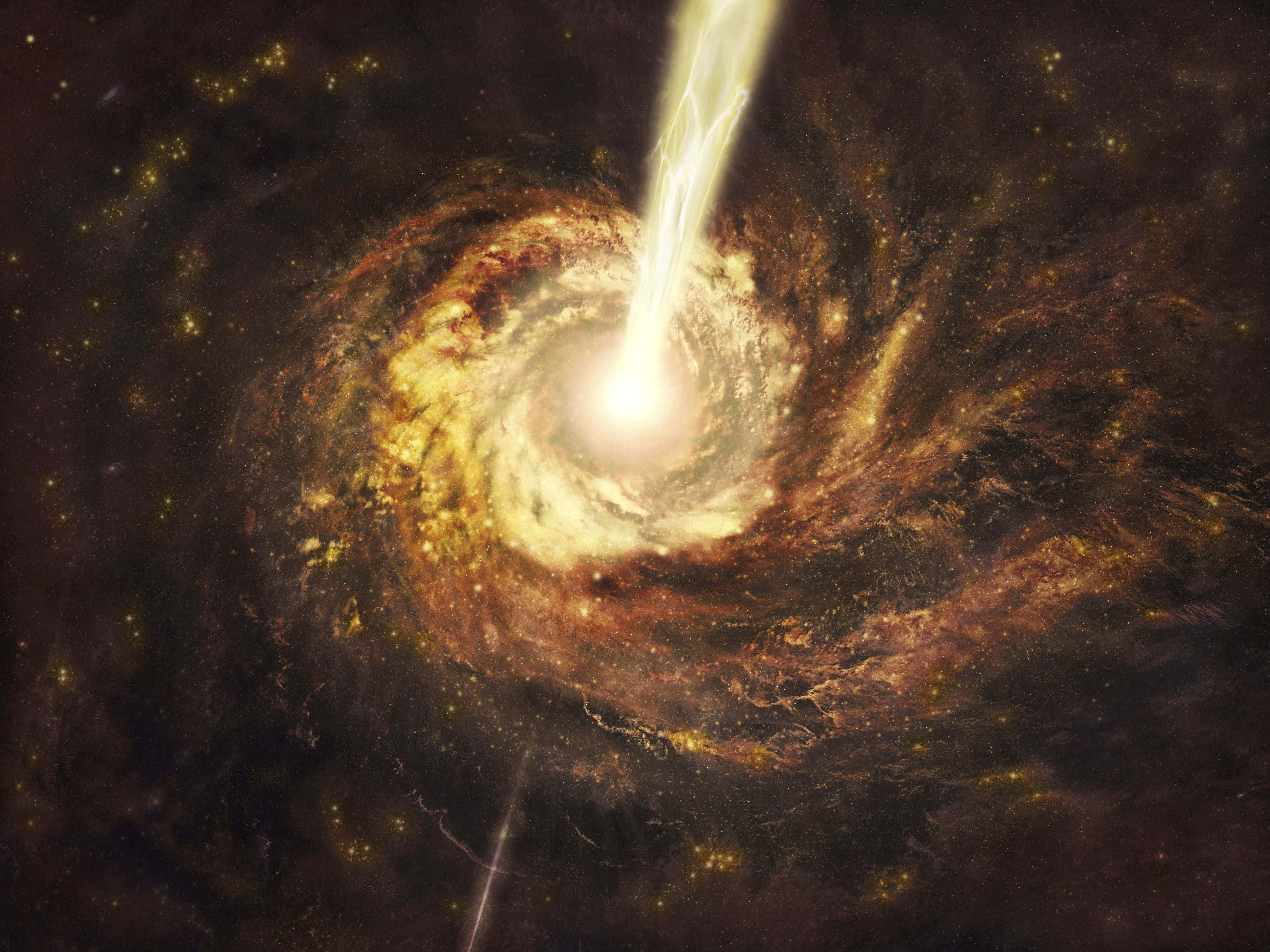 Quasar, Deep Space, cosmic spiral galaxy, 2K Desktop Wallpaper