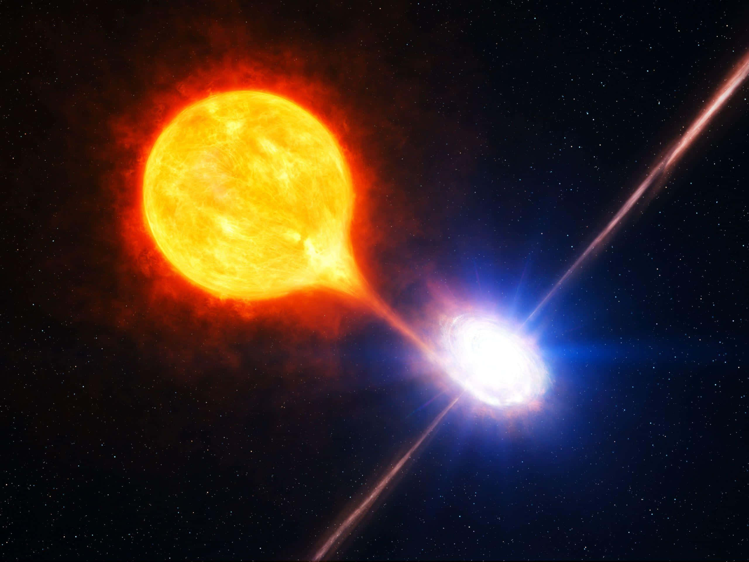 Quasar, 2560 x 1920, fiery orange star, 2K Desktop Wallpaper