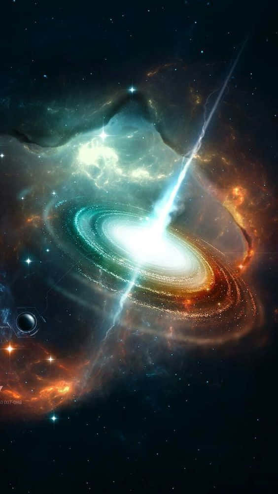 Quasar, teal orange, deep black, SD Phone Wallpaper
