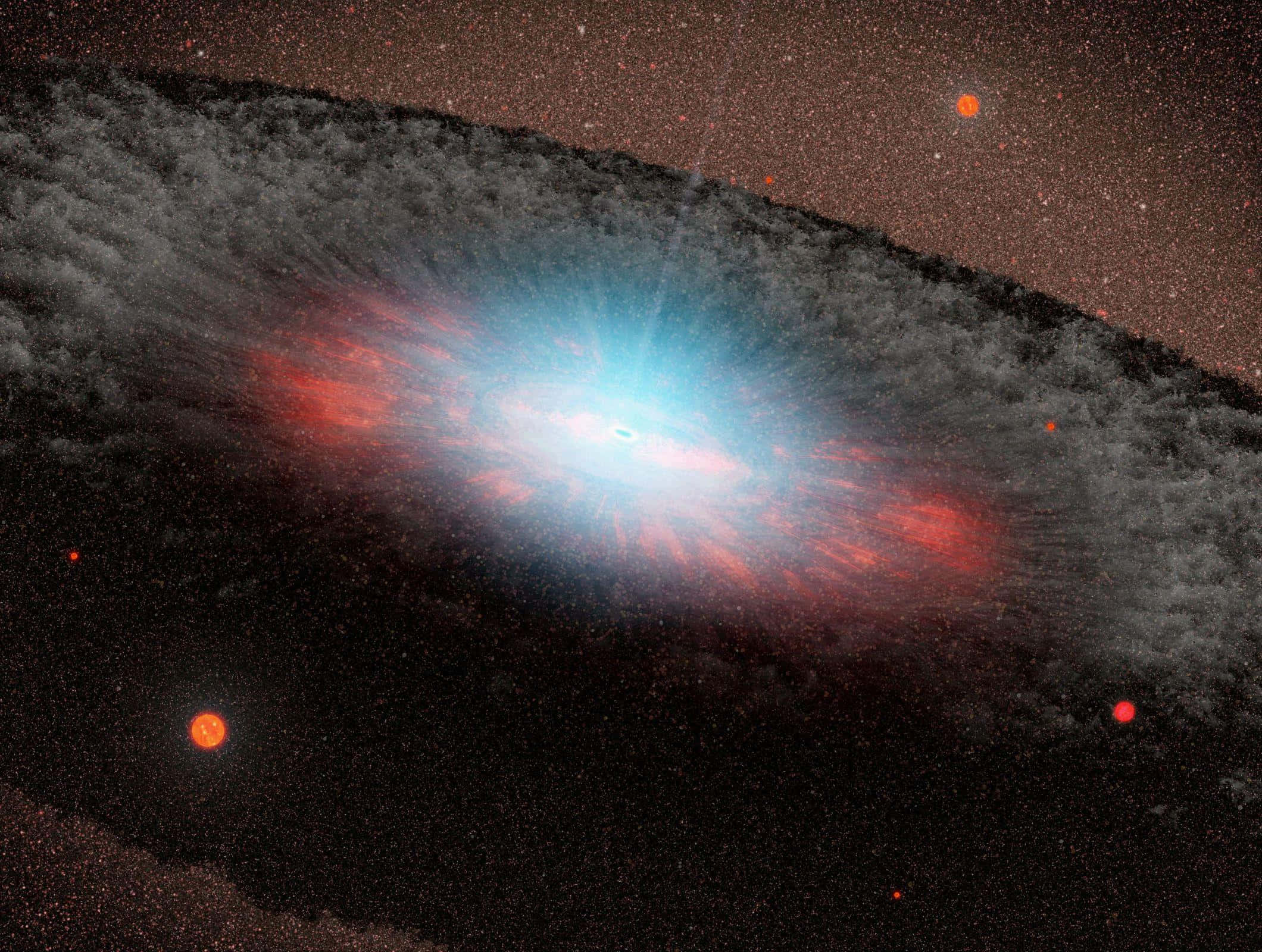 Quasar, deep space, luminous spiral galaxy, Full HD Desktop Wallpaper