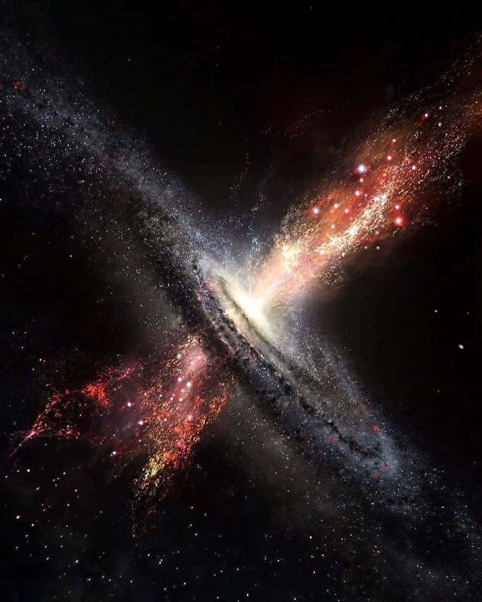 Quasar, 960 x 1200, fiery reds, SD Phone Wallpaper