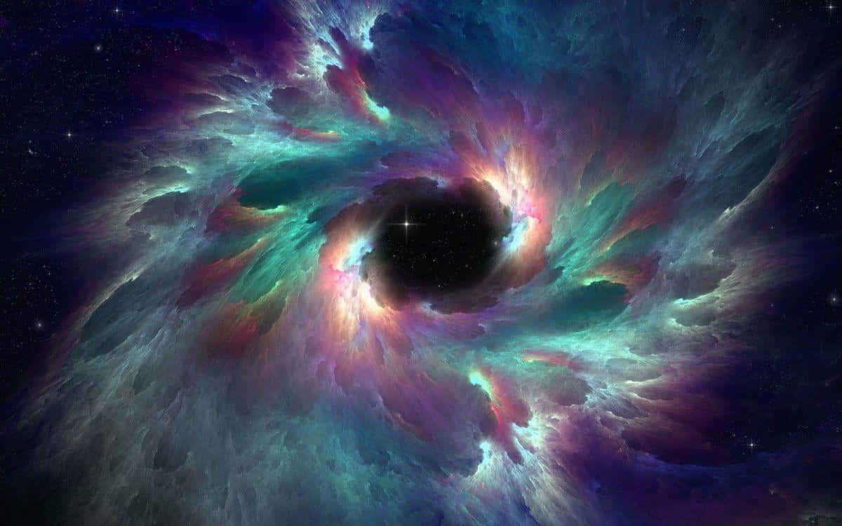 Quasar, teal purple, pink clouds, SD Desktop Wallpaper