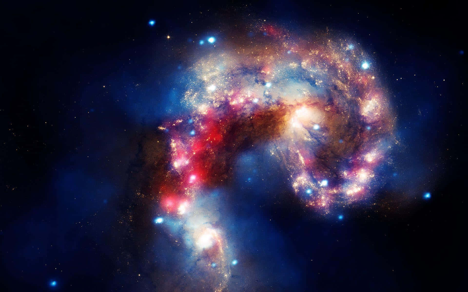 Quasar, cosmic energy, spiral galaxy, Full HD Desktop Wallpaper