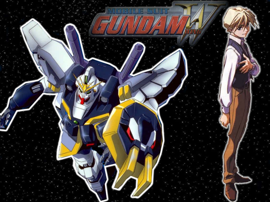 Quatre Raberba Winner, blue and yellow mobile suit Gundam, wings, SD Desktop Wallpaper