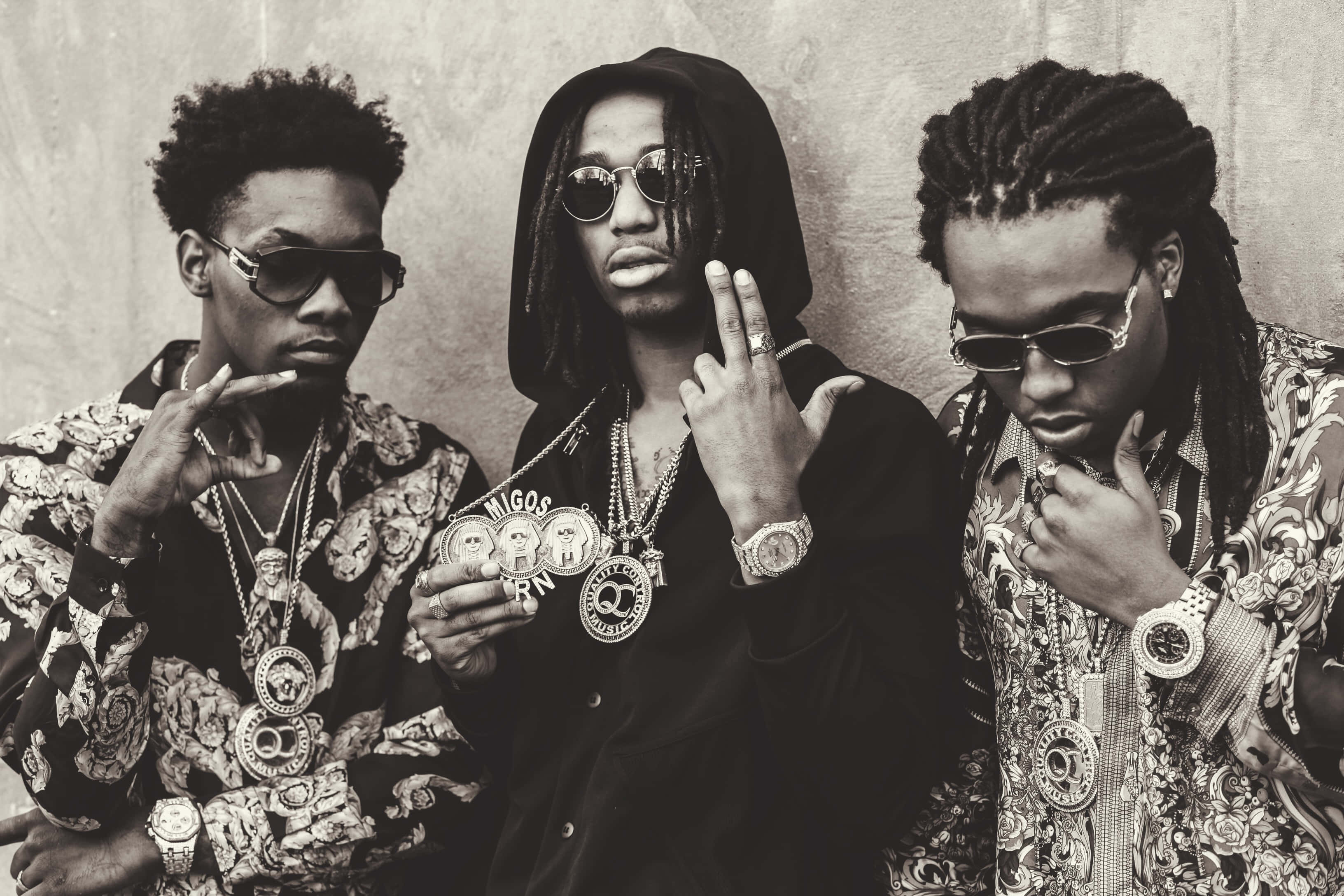 Quavo, sunglasses, ornate outfits, 2K Desktop Wallpaper