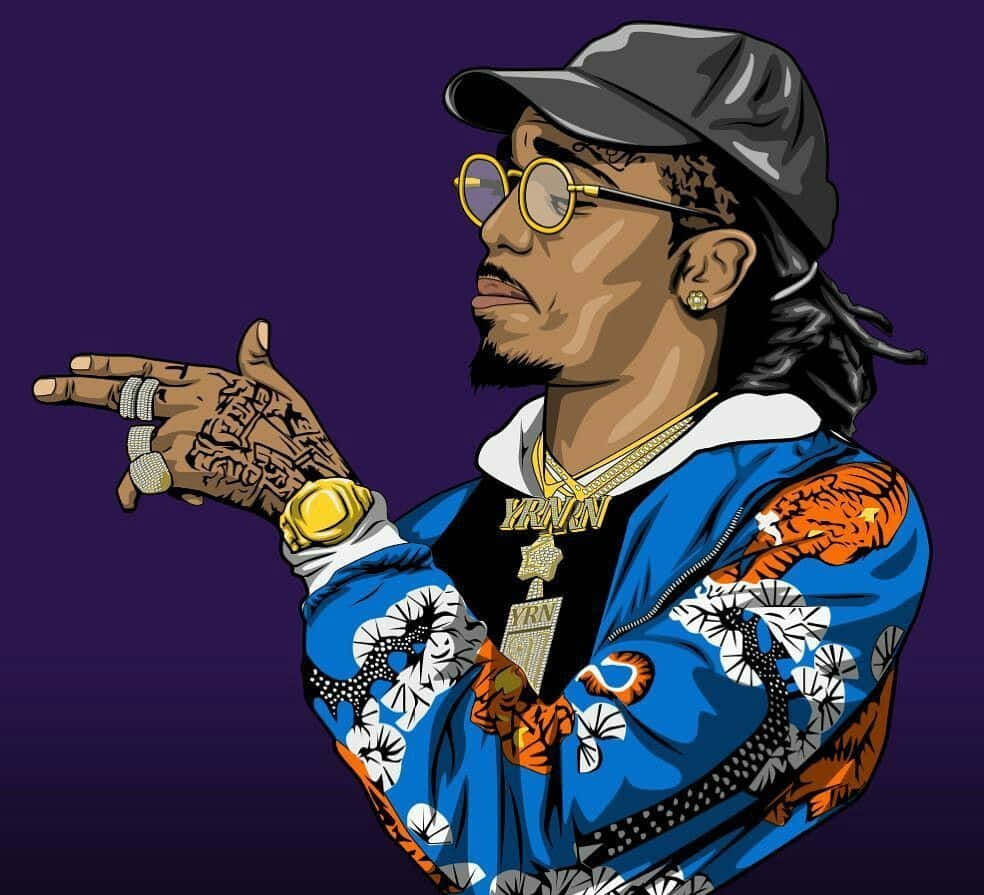 Quavo, cap, glasses, SD Desktop Wallpaper