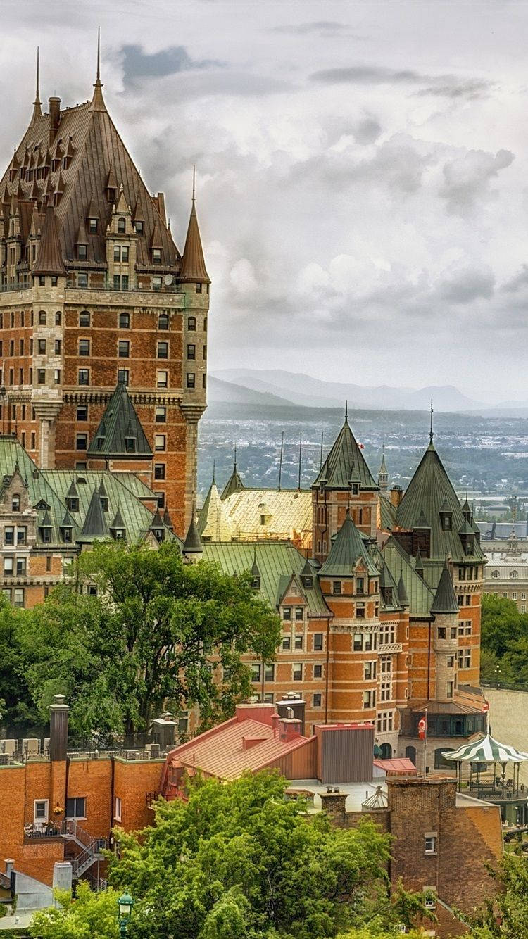 Quebec City, copper roofs, turrets, HD Phone Wallpaper