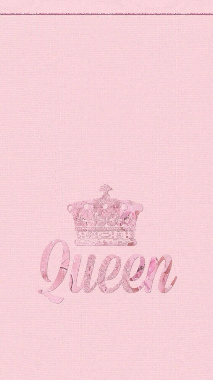 Textured Pink Queen Girly, pink crown, cursive queen text, HD Phone Wallpaper