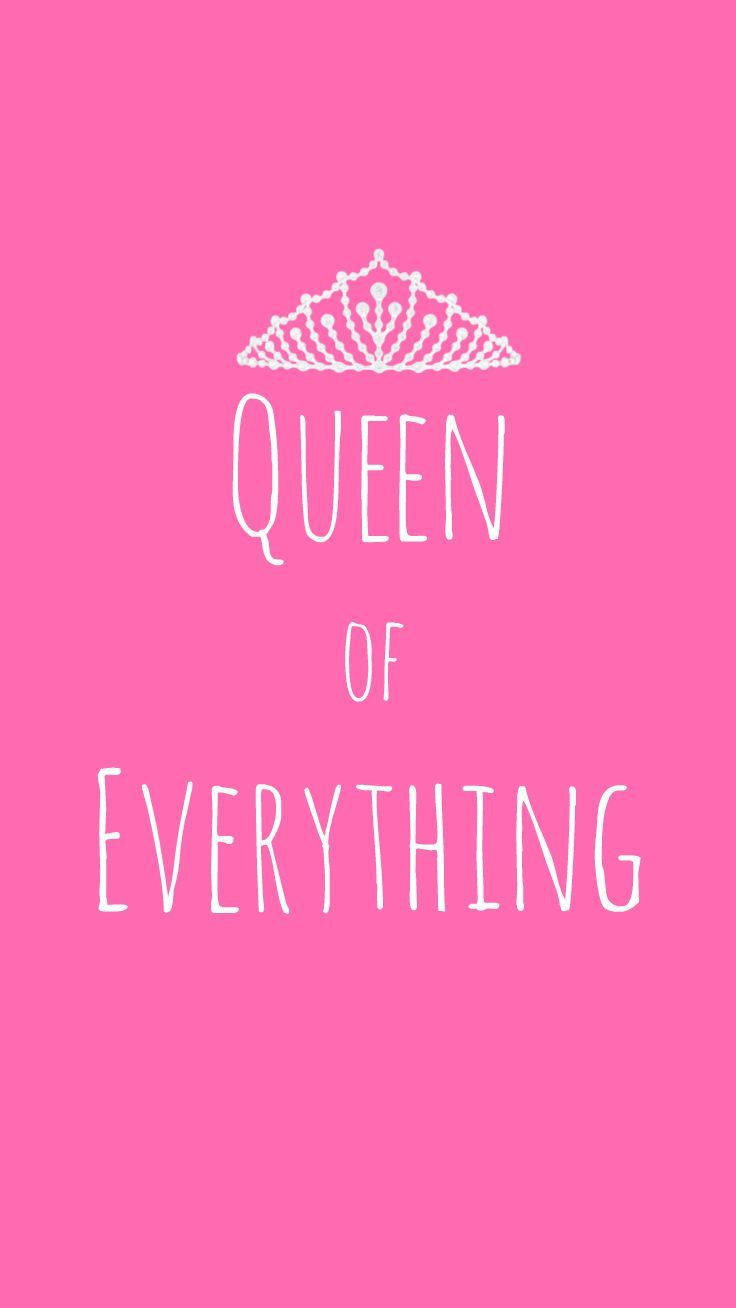pink everything queen girly, QUEEN OF EVERYTHING, crown illustration, HD Phone Wallpaper