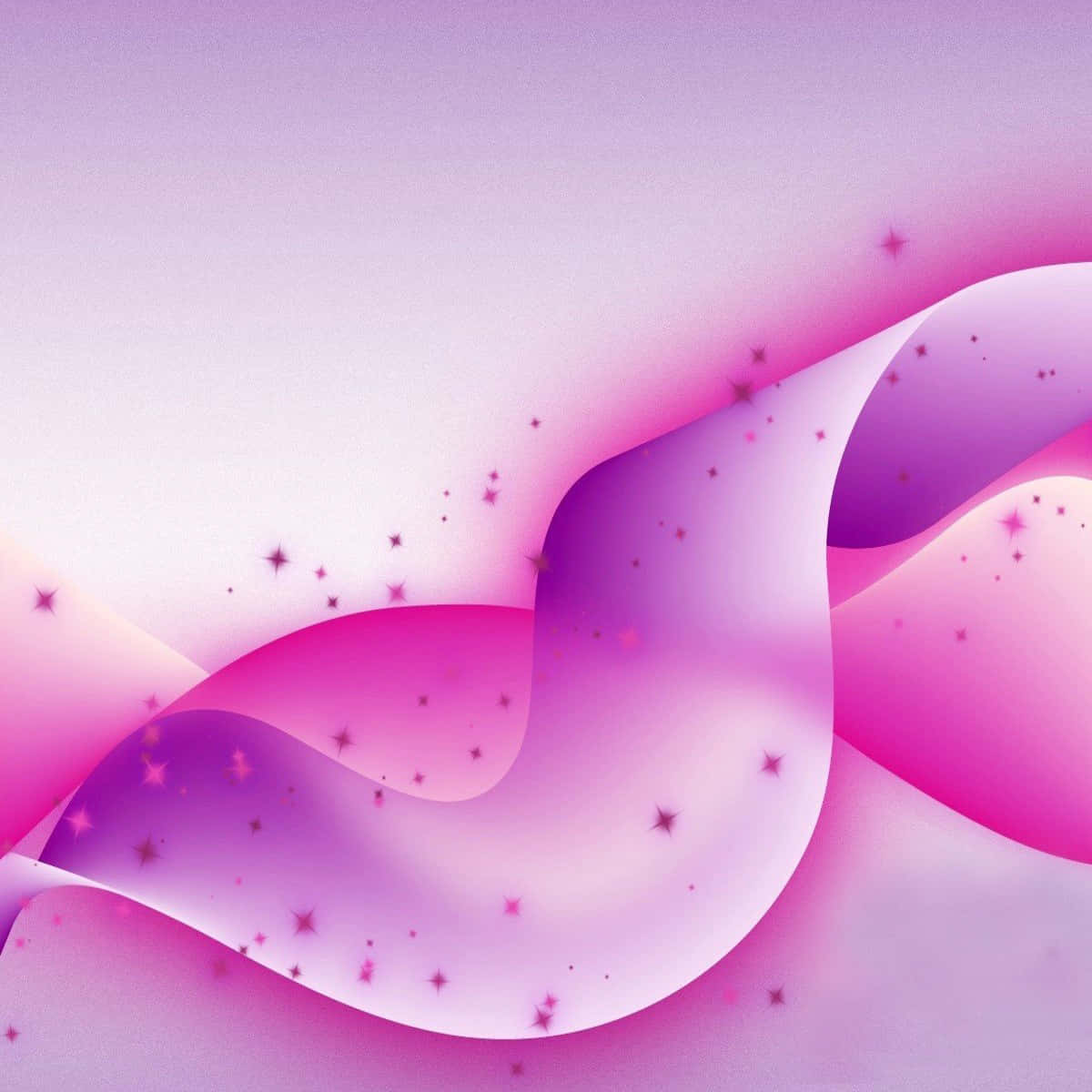 3D Floral Girly, pink and purple hues, starry gradient sky, SD Desktop Wallpaper