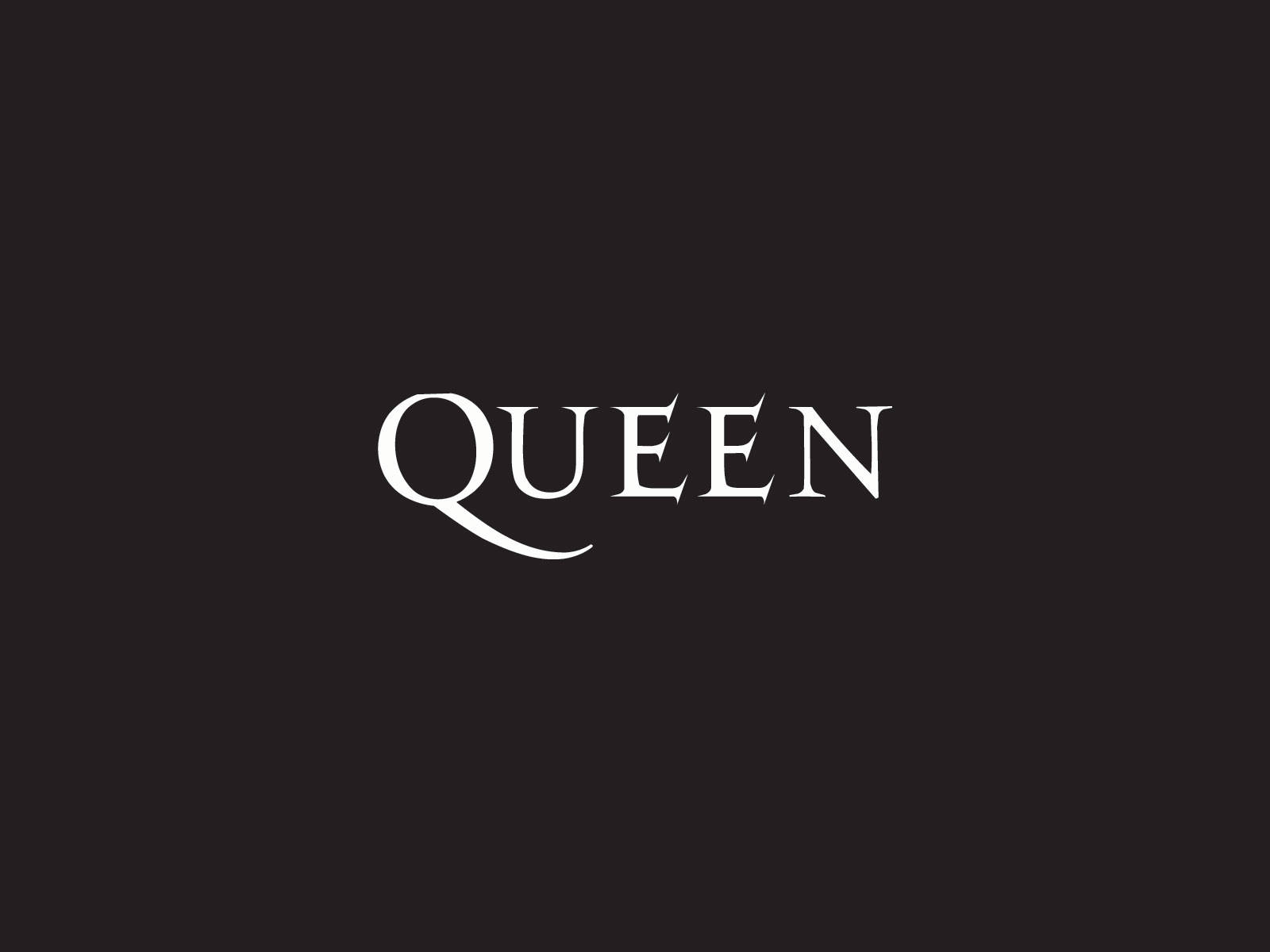 Queen 1970 HD, elegant white serif font, solid dark background, HD Desktop Wallpaper