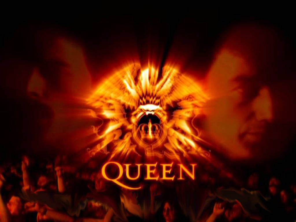 Queen, fiery golden eagle emblem, crown, SD Desktop Wallpaper