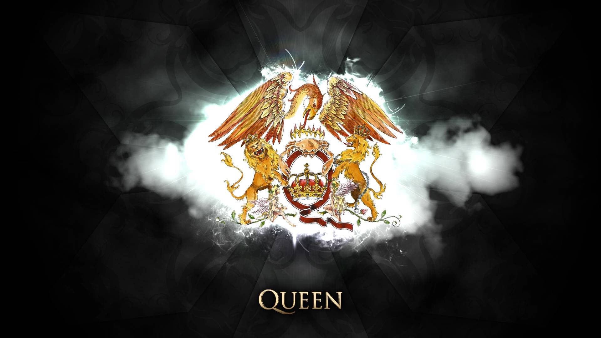 Queen Logo, Queen Crest, phoenix, Full HD Desktop Wallpaper