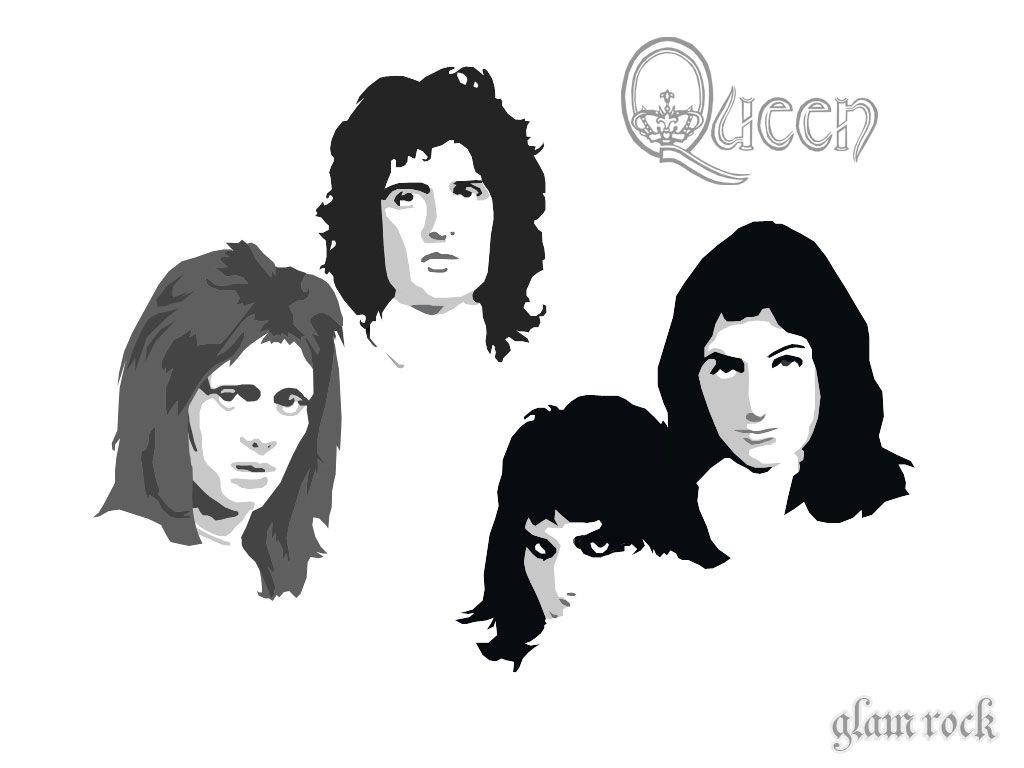 Queen, crown logo, glam rock, SD Desktop Wallpaper