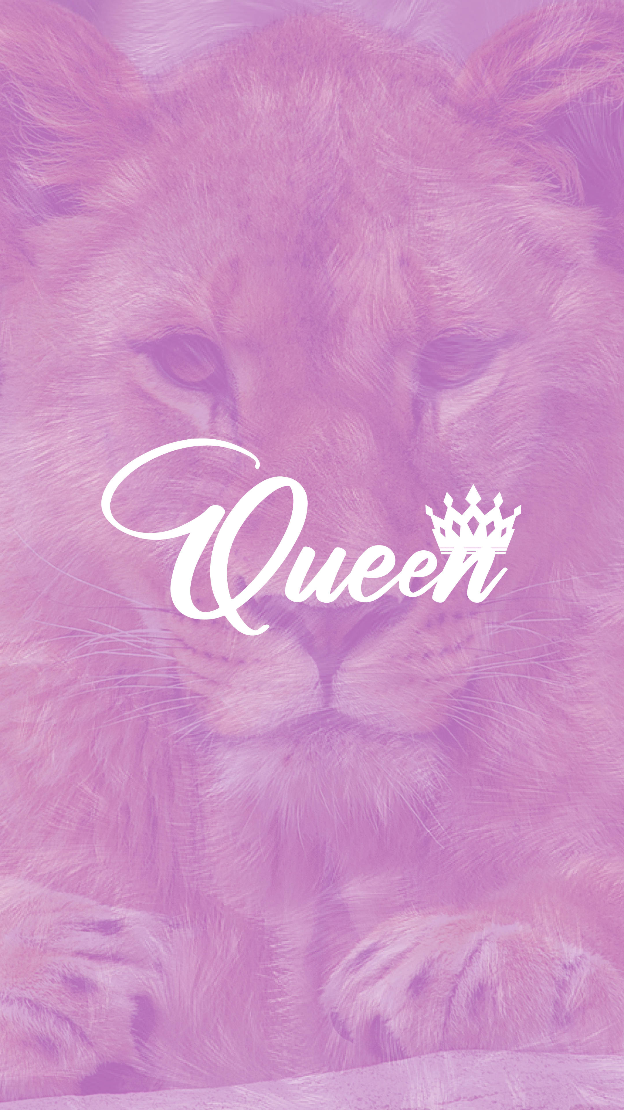 Queen, purple lioness, crown overlay, 4K Phone Wallpaper