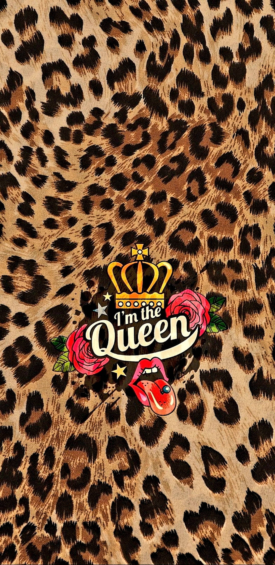 Queen, leopard print, crown, Full HD Phone Wallpaper