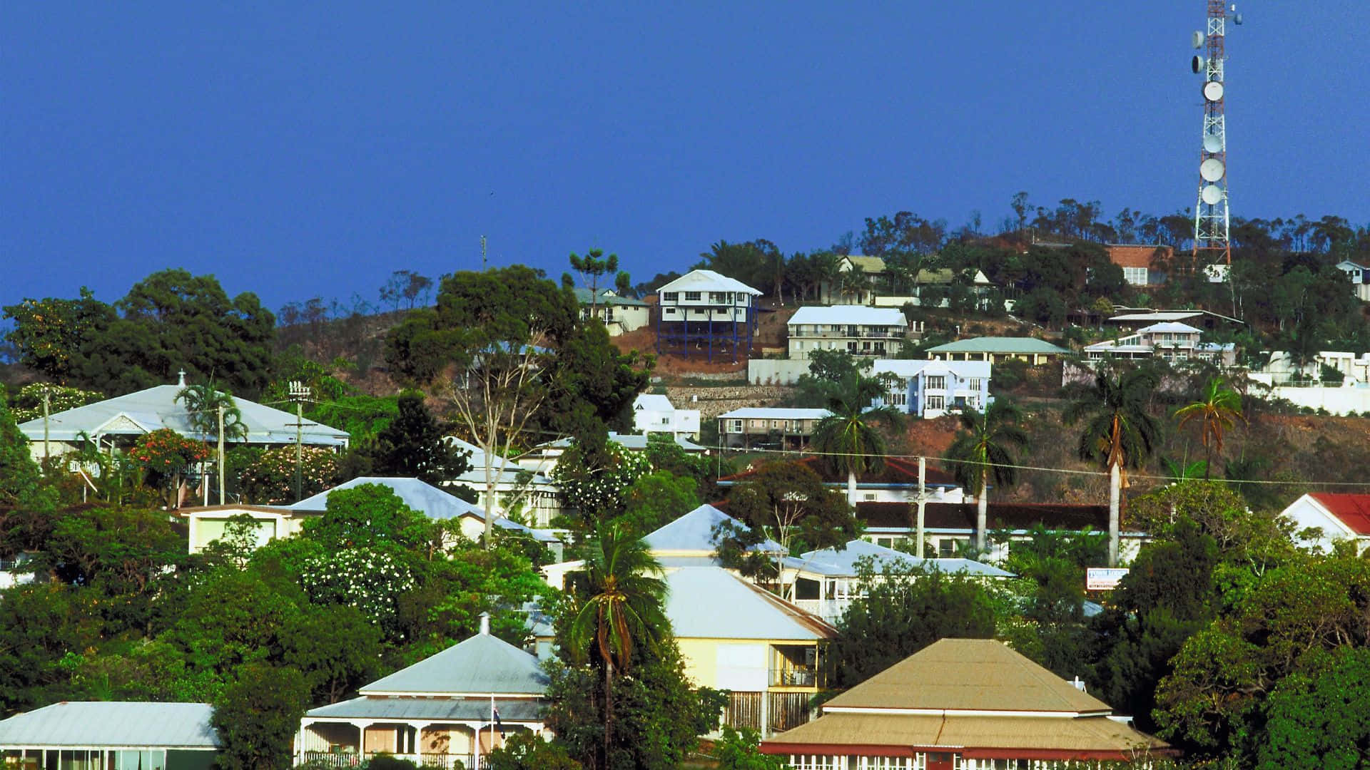 Queensland, white houses, gray roofs, Full HD Desktop Wallpaper