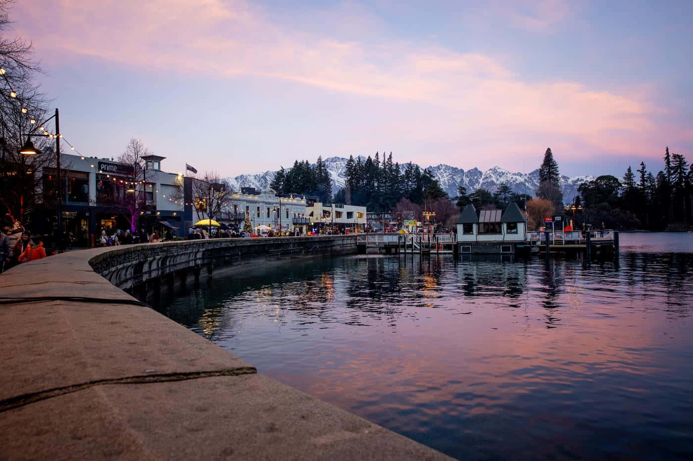 Queenstown, lakeside, dusk, HD Desktop Wallpaper
