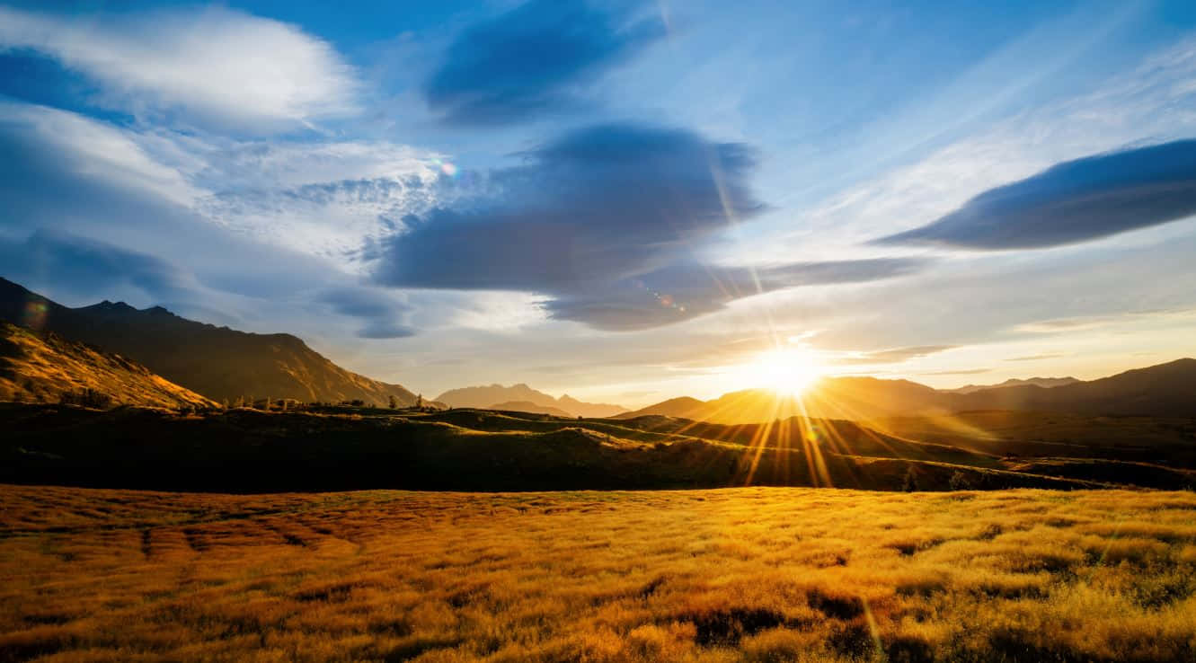 Queenstown, New Zealand, sunset, HD Desktop Wallpaper