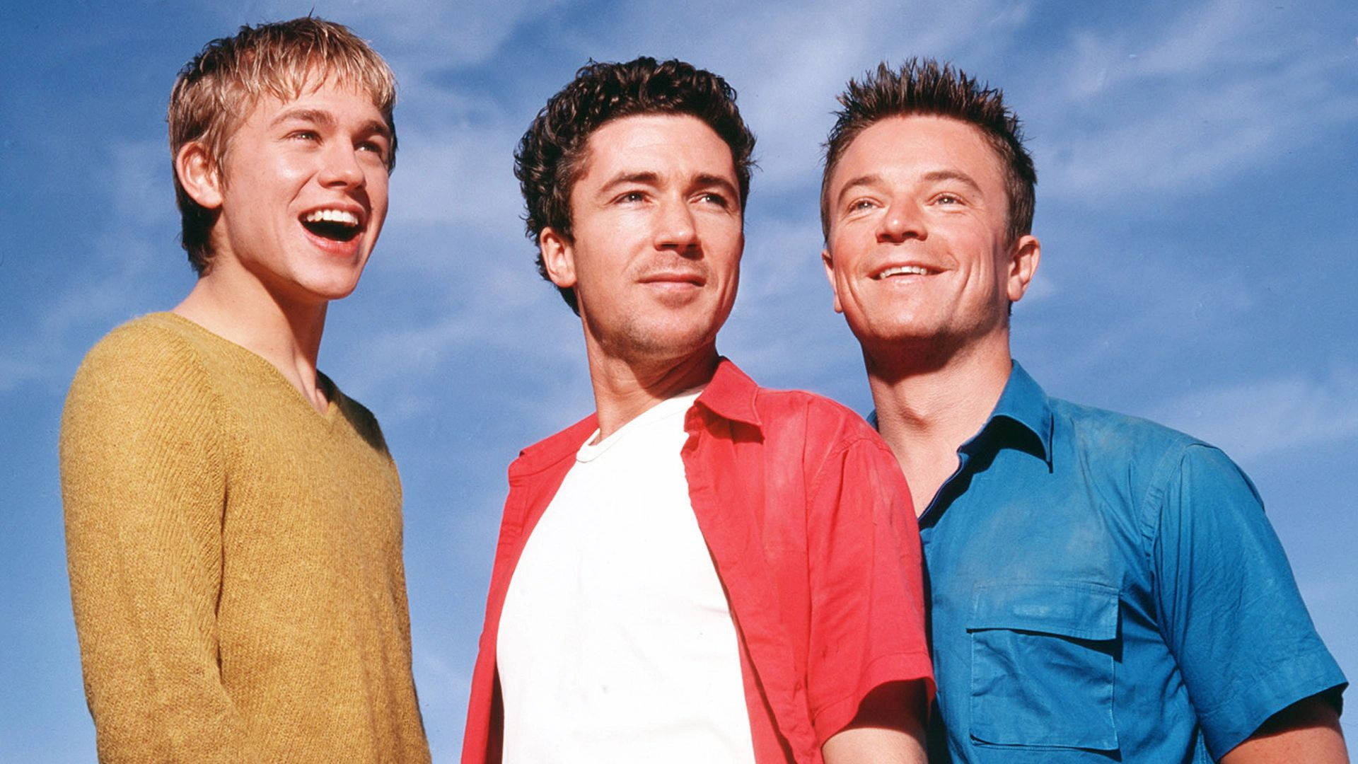 Queer As Folk, smiling trio, colorful shirts, Full HD Desktop Wallpaper