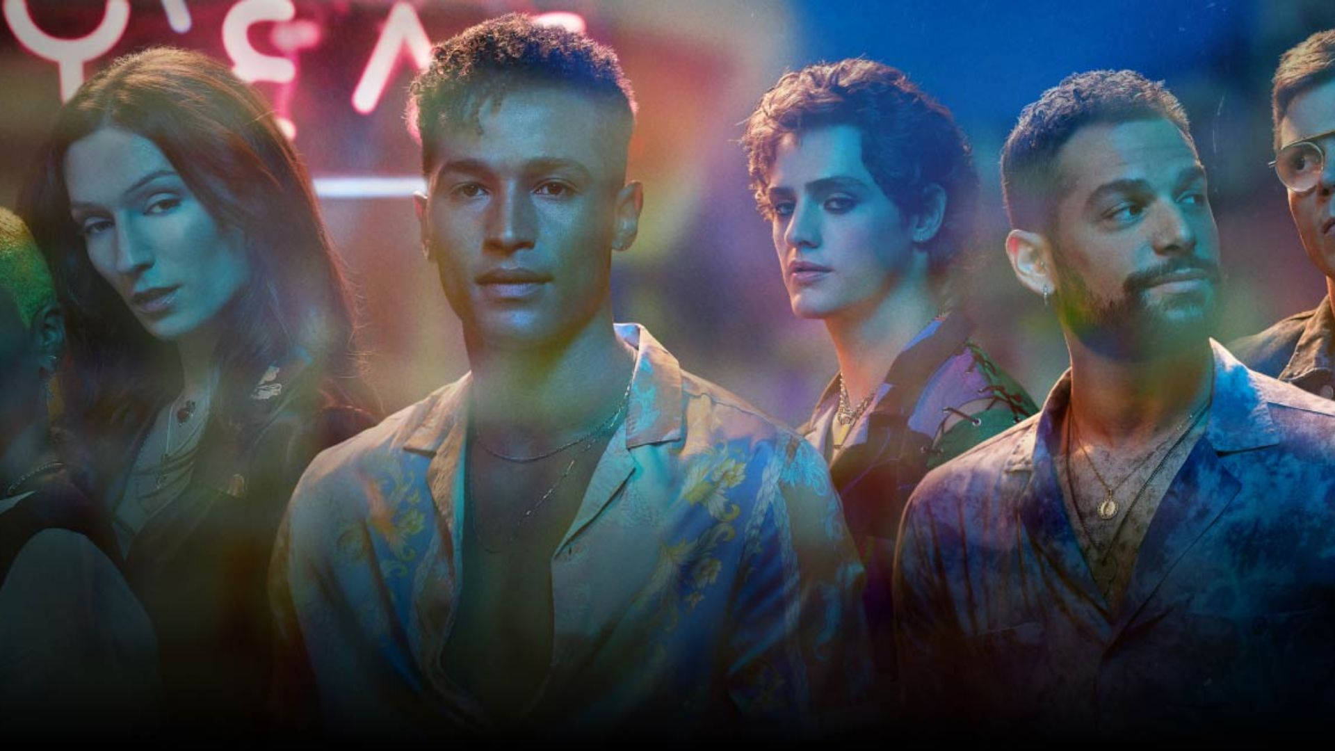 Queer As Folk, neon-lit urban night scene, colorful light streaks, Full HD Desktop Wallpaper