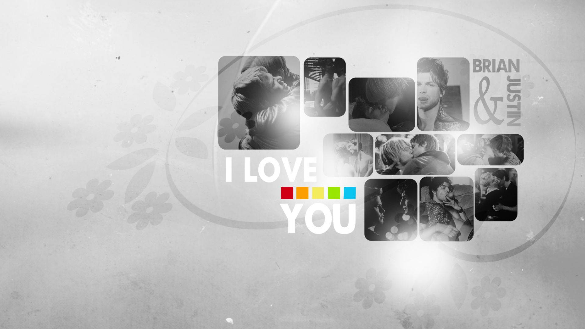 Queer As Folk, I LOVE YOU, floral patterns, Full HD Desktop Wallpaper